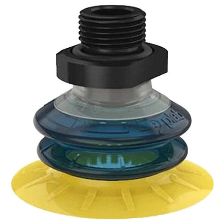 Piab Vacuum Cup, PUR, Blue/Yellow, 25 mm dia. S.MX25P3060.G18M.01