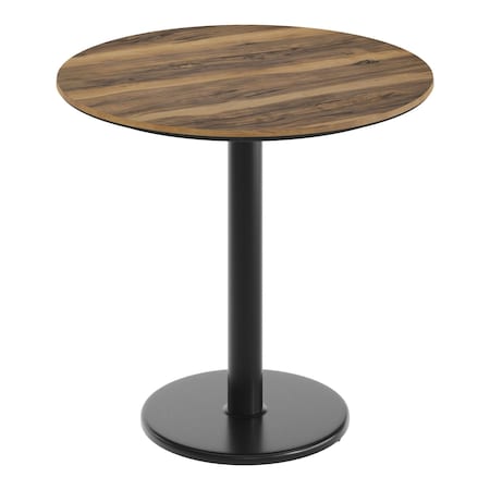 Flash Furniture Commercial 31.25" Natural HPL Tabletop with Black Table Height RD Base ST-RD31-NAT-TR18-GG