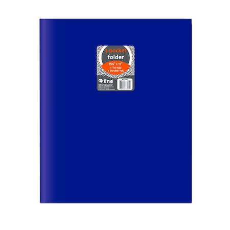 C-Line Products 8-1/2" x 11" Blue Heavyweight 3-Pocket Poly Portfolios, 24EA/BX, 6BX/CT 33945-BX