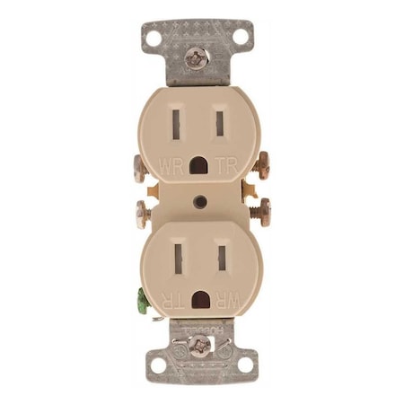 Hubbell Wiring 15 Amp Self-Grounding and Tamper Proof Duplex Receptacle, White RR15SWWRTR