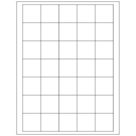 Bsc Preferred 1-1/2 x 1-1/2'' White Removable Rectangle Laser Labels, 3500PK LL272