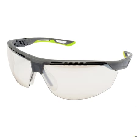 Pyramex Truflex, Safety Glasses, Anti-Fog, I/O Mirror Lens, Gray/Lime Frame SGL11380DT