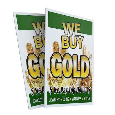 Signmission We Buy Gold, Plastic Signs Only 24 Inch x 36 Inch, Corrugated Plastic, 2PK CSB-2436-2PACK-We Buy Gold 1