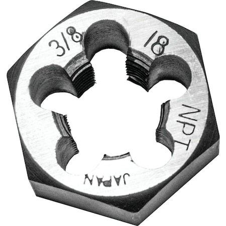 Century Drill & Tool 3/8-18 NPT 1'' Across Flats Hexagon Pipe Die 98303