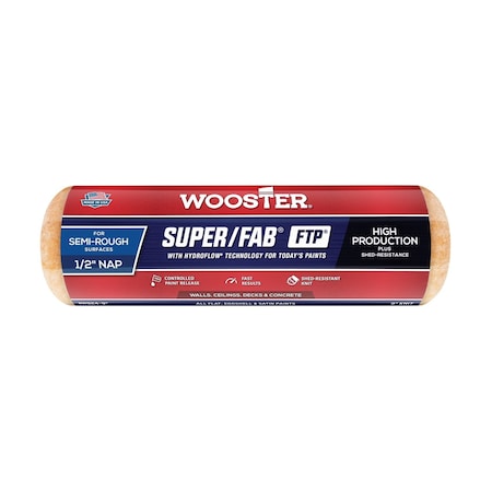 Wooster RR924 9 in. Super Fab Ftp 0.5 in. Nap Roller Cover- Semi-Rough 71497177230