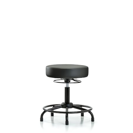 Blue Ridge Ergonomics Vinyl Stool, Desk, Round Tube Base, Glides, Carbon BR-VDHSO-RT-RG-8823