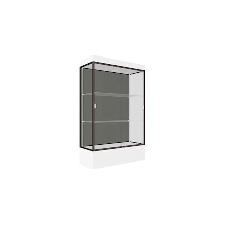 Ghent Lighted Floor Display Case 48x76x20, 12" Base, Bronze 94LFSL-BZ-WHT