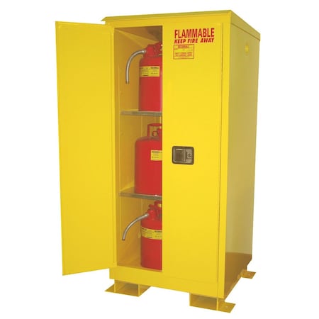 Securall Hazardous Material Storage Cabinet, 60 gal, 2 Shelves, Steel, 31 in W x 69 in H x 31 in D A160WP1