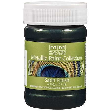 Modern Masters 6 Oz. Modern Masters ME79606 Emerald Metallic Paint Satin Water-Based Decorative Metallic Paint ME79506