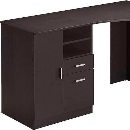 Homeroots 51" Espresso Wood Computer Desk 723760