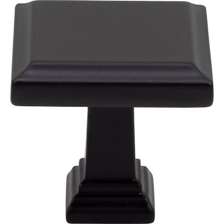 Designperfect 1-3/16 Overall Length Square Cabinet Knob, Matte/Flat Black, 25PK DPA25S54KBLK