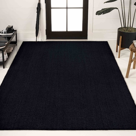 Jonathan Y Peater Classic Casual Commercial Natural Coir Black 6 ft. x 9 ft. Indoor/Outdoor Mat CHG100H-6