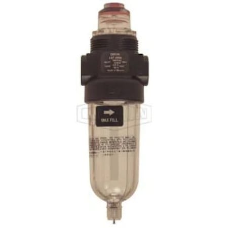 Dixon Series 1 Miniature Micro-Fog Lubricator, 1/8 in Port, 10 SCFM Flow Rate, 150 psi Pressure, Polycarbo L07-100A