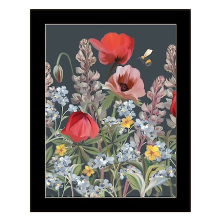 Homeroots Summer Garden Buzz Black Framed Print Wall Art 529871
