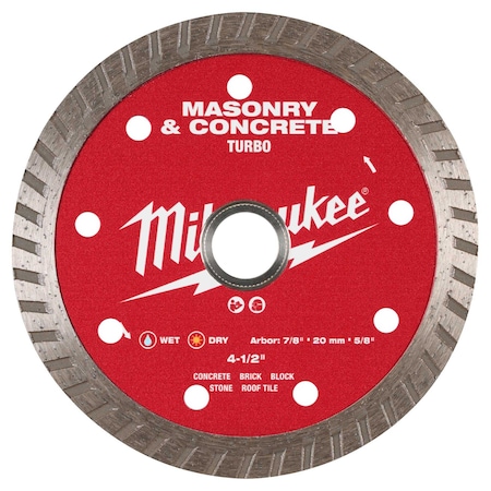 Milwaukee Tool 4-1/2" Turbo Masonry & Concrete Diamond Blade 49-93-9404