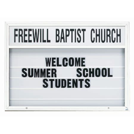 Aarco 70 in W, 50 in H, White Translucent Letterboard/White Powder Coated Frame MBM5070W
