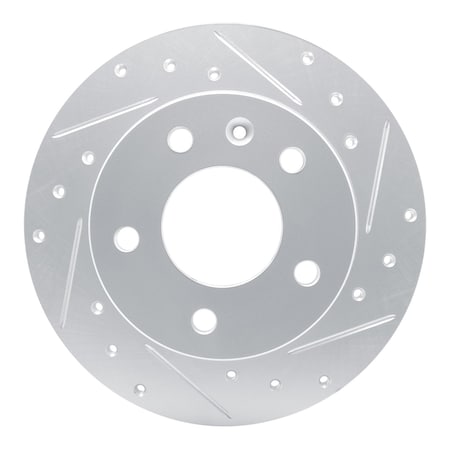 Dynamic Friction Co DFC Brake Rotor - Drilled and Slotted - Silver 631-45047R