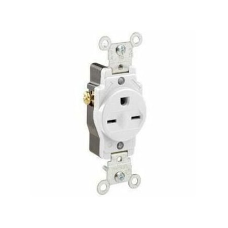 Leviton Commercial Grade Single Receptacle, 15 Amp, 250 Volt 5029-W