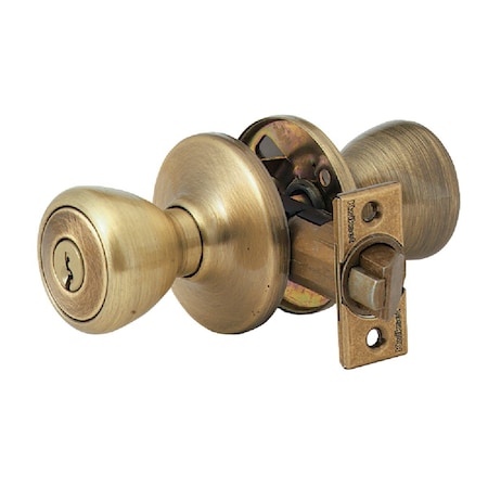 Kwikset Tylo Antique Brass Entry Door Knob 400T 5 CP K6 V1