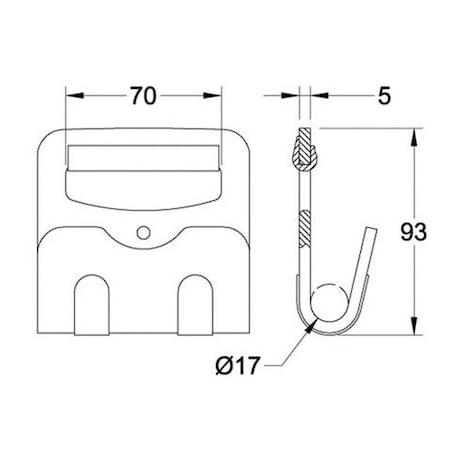 Doleco Flat Hook 3", 5,400 lbs WLL Cargo Securement 58420005