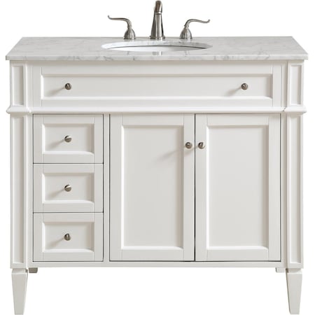Elegant Decor 40 in. Single Bathroom Vanity Set, White VF12540WH