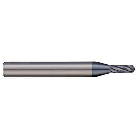 Harvey Tool 0.2500in 1/4 Cutter DIA x 0.3750in 3/8 L of Cut Carbide Ball End Mill for Hard Milling, 6 Flutes 759216-C6