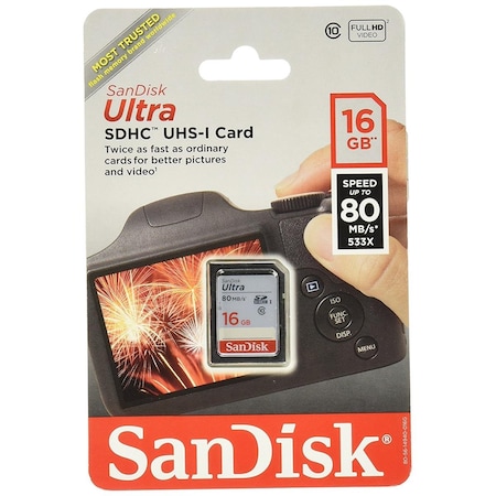 Sandisk Ultra Secure Digital High Capacity Memory Card- 16 GB Class 10-UHS-I SDSDUNC-016G-AN6IN