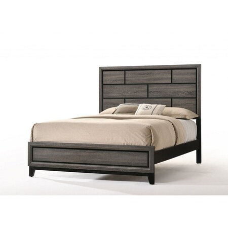 Homeroots Gray Solid Wood Bed Frame 318742