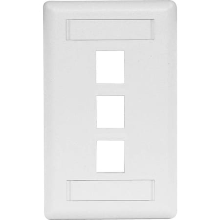 Hubbell Premise Wiring Bryant Faceplate - 3 x Total Number of Socket(s) - 1-gang - White - High Impact Thermoplastic, Plastic IFP13W