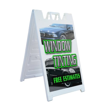 Signmission Window Tinting Free Estimates, A-Frame & 2 Sign Inserts, Heavy-Duty Plastic Frame SBHD-C-2436-WindowTintingFreeEstimates