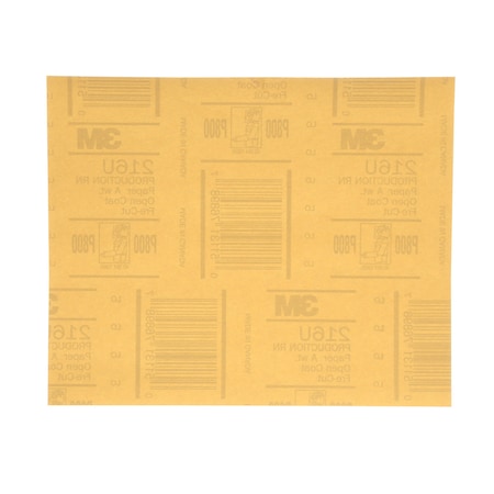 3M Gold Abrasive Sheet, 02536, P800 grade, 9 in x 11 in, 50 sheets per pack, 5PK 216U