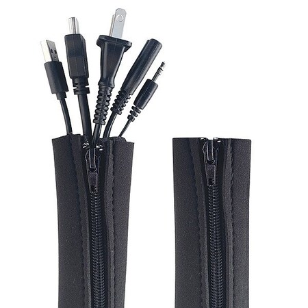 Wrap-It Storage Cable Sleeve, Neoprene, Black, 24 in L 402-SZ-24BL