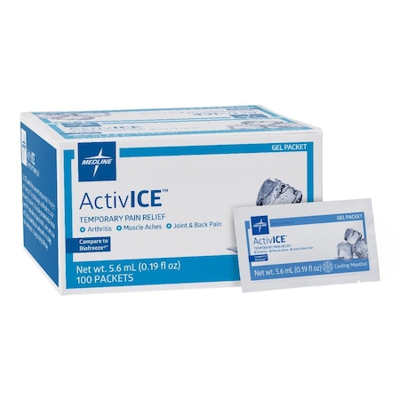Medline ActivICE Topical Pain Reliever, 5 g Gel Pack, 100/Dispenser Box MDSAICEPKH