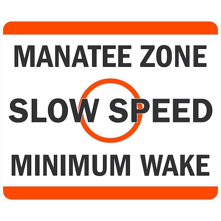 Lyle Manatee Zone Slow Speed Minimum Wake, 36x30, Engineer Grade, White G-15898-EG_36x30