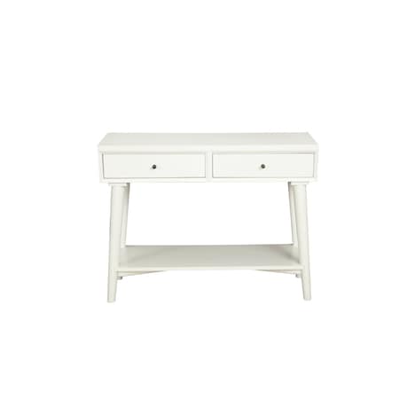 Homeroots 42" White Solid Wood Console Table With Shelves And Drawers 524160