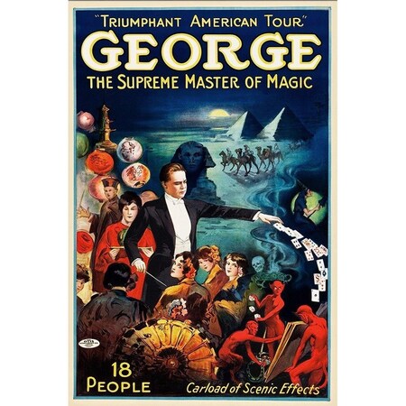 Homeroots George The Supreme Master Vintage Magic Unframed Print Wall Art 393322