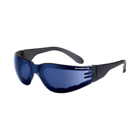 Crossfire Safety Glasses, Blue Mirror Lens, Frameless, 1 PR 548