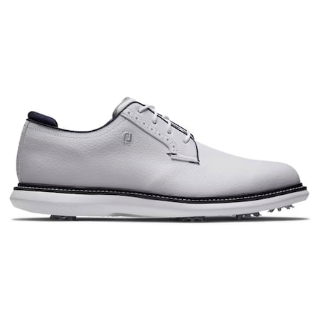 Footjoy Traditions Blucher Men's Spiked Golf Shoes - White/White/Navy/13 Medium FTJ57938M