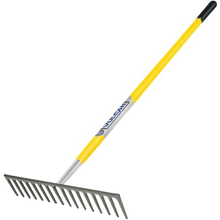 Vulcan Level Rake, Fiberglass Handle, 16 Tine R16MF-OR