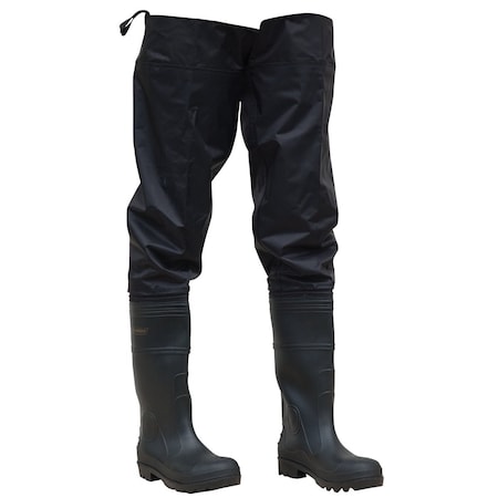 Ironwear Waterproof PVC and Nylon Hip Waders with Steel Toe, Black, 13 9267-S-13