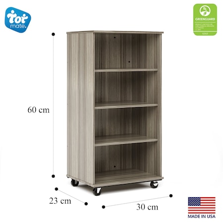 Tot Mate Mobile Wood Cabinet, Shadow Elm, 30 in W x 30 in L x 60 in H x 23 in D TMM511A.M0W92