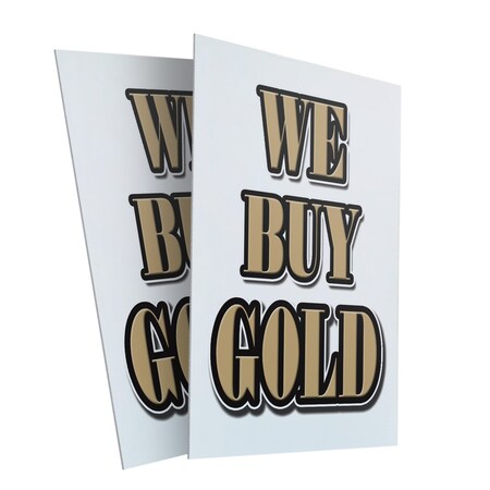 Signmission We Buy Gold, Plastic Signs Only 24 Inch x 36 Inch, Corrugated Plastic, 2PK CSB-2436-2PACK-We Buy Gold