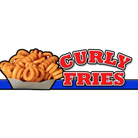 Signmission CURLY FRIES DECAL sticker potato fries burgers restaurant fried ketchup, D-24 Curly Fries D-24 Curly Fries
