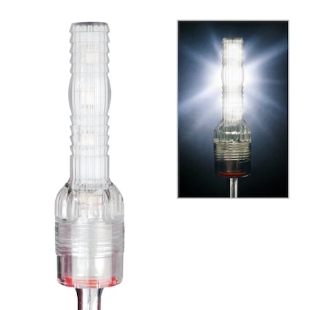 Safetywhips Warning Whip LED Whip Light, White, Break Resistant Polycarbonate Plastic, 4.75 Length SC4-FW