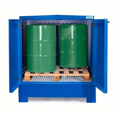 Denios Hazmat Stations for 4 Drums, Blue, Keyed K17-4505