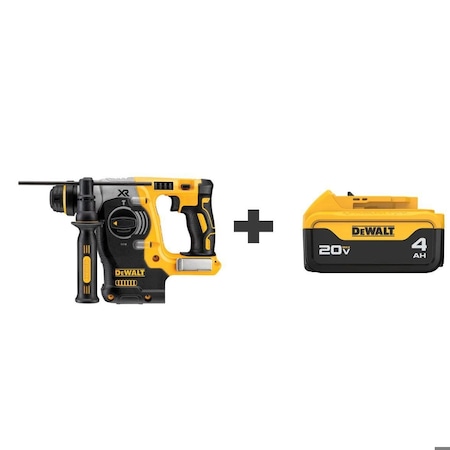 Dewalt Cordless Rotary Hammer Kit, 20 V, SDS-Plus, Battery Included (4 Ah) DCH273B/DCB204