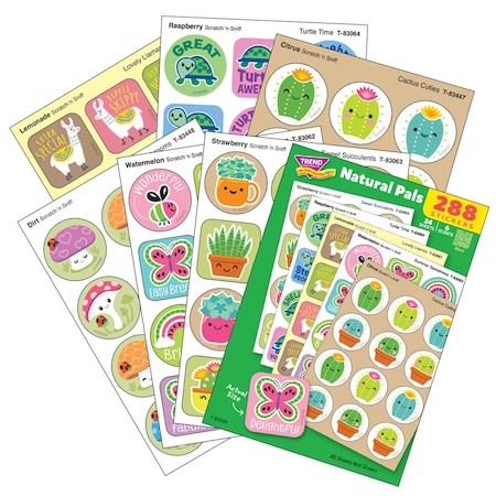 Trend Natural Pals Scratch 'n Sniff Stinky Stickers Variety Pack, 288-Piece Set T83929
