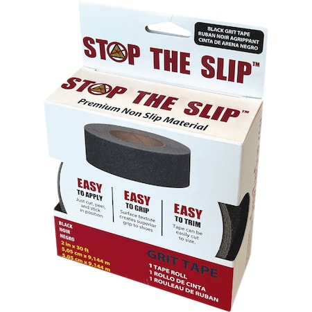 Stop The Slip 2'' x 30 Ft. Black Non-Slip Grit Tape HTPG0230BP1