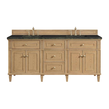 James Martin Vanities Lorelai 72" Double Vanity, Light Natural Oak, w/ 3 CM Phantome Eclos Top 424-V72-LNO-3PHT