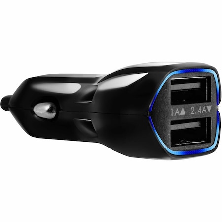 Targus iStore Duo Car Charger - 12 W - 12 V DC Input - 5 V Output - 2.40 A - Black - 1 APD503CAI